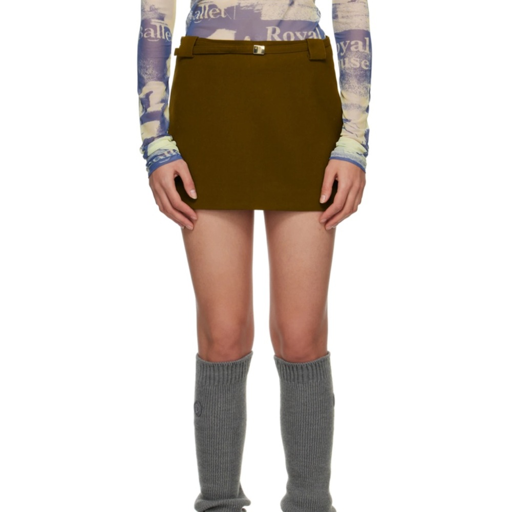 New with Tags khaki belted mini skirt